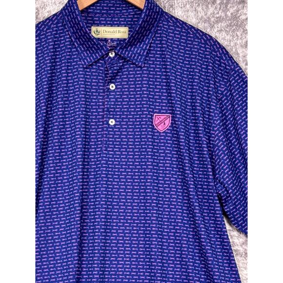 Donald Ross Polo Shirt XL Mens Fish Bone Pattern Performance Golf - Picture 2 of 8